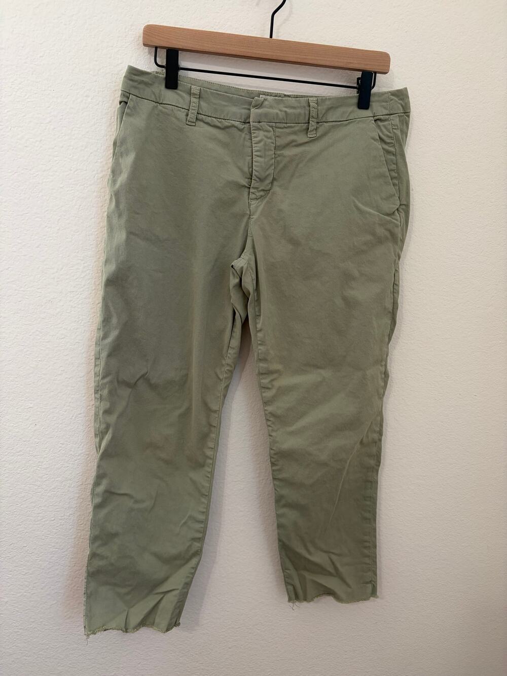Frank & Eileen Wicklow Italian Chino Pants Size 10 Sage Green Cotton Trousers